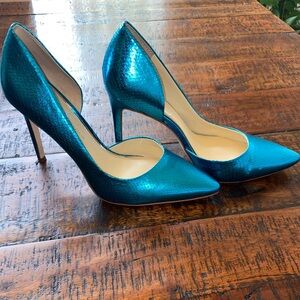 Jessica Simpson Shimmering Teal Heels
